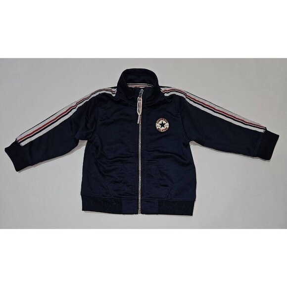 Converse Navy Blue Track Jacket Full-Zip BABY 3-6 Months Red White Stripes - Picture 1 of 7